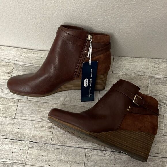 Dr Scholl’s Brown Wedge Booties Size 11 NWT - Picture 1 of 15